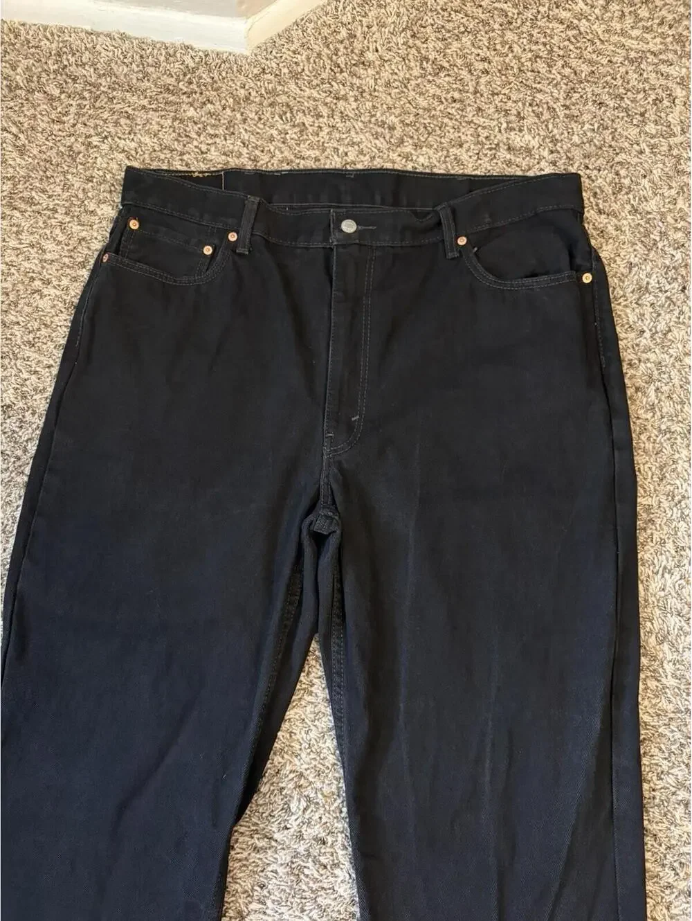 Levi's Men's 550 Black Relaxed Fit Jeans Size 42x32